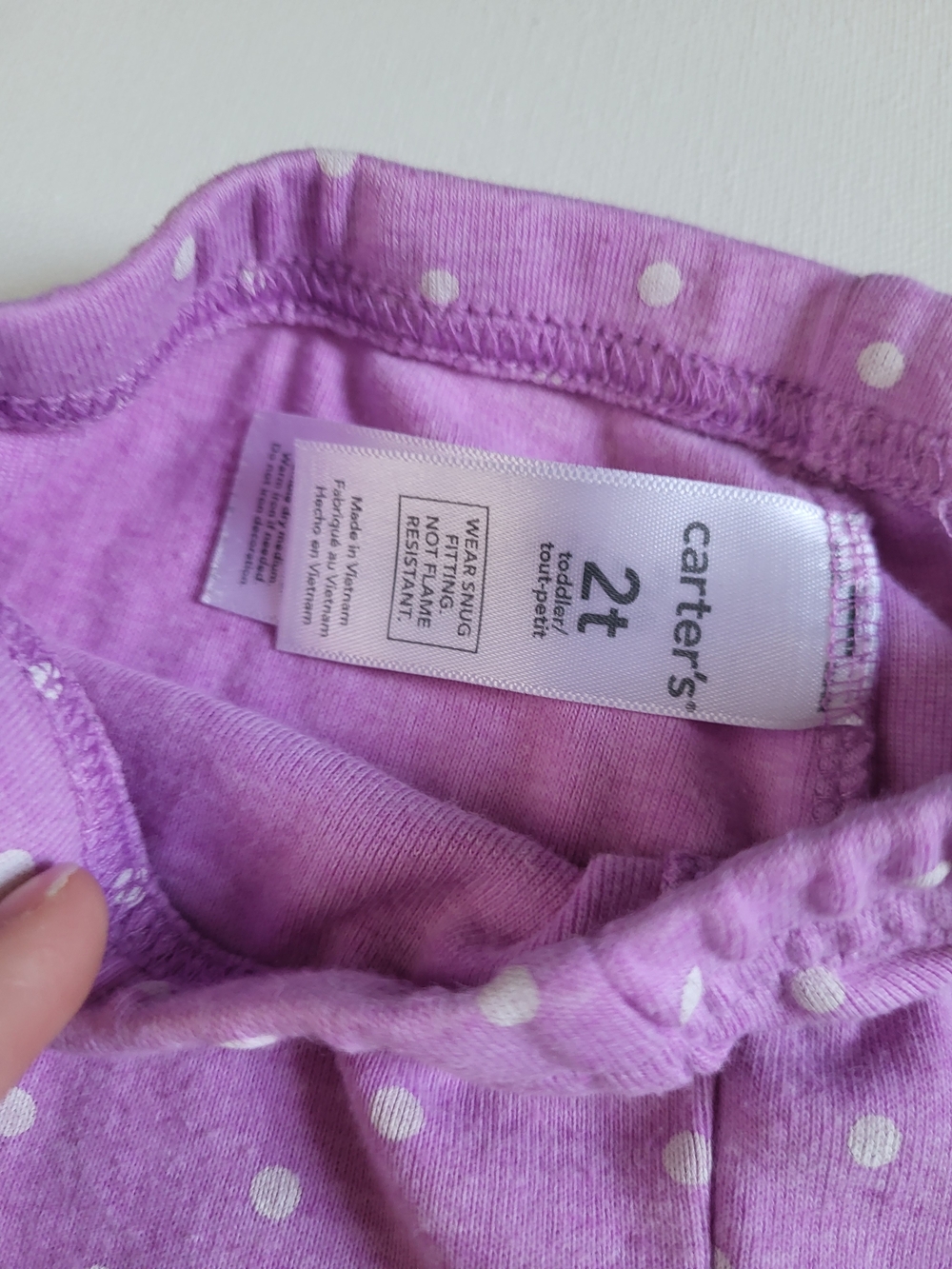 Carter's Purple Polka Dot Toddler Leggings - Picture 2 of 6